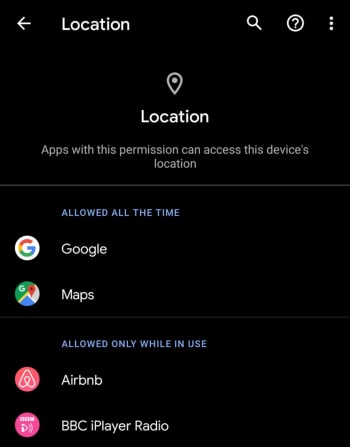 Android 10 Privacy location controls