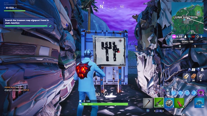 fortnite week 10 treasure hunt junk junction map