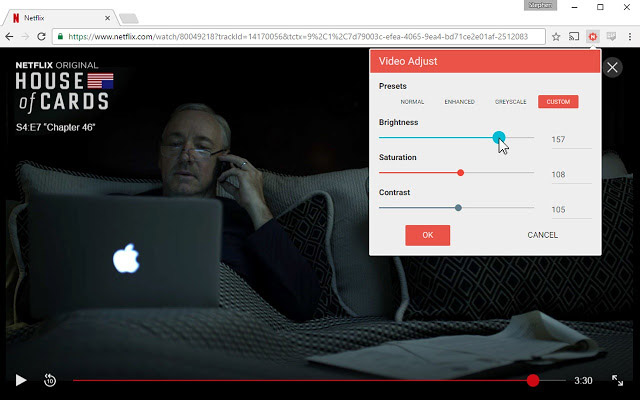 Video adjust for Netflix