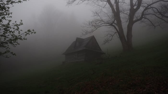 Creepy cabin in the woods