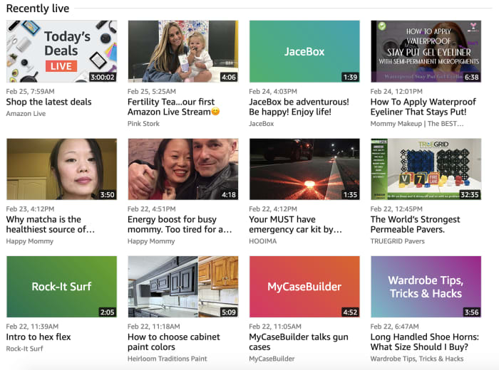 Amazon Live Shopping Recordings