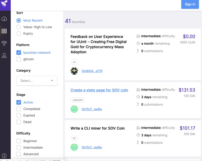 Bounties Network Task board Bounties Network jobs