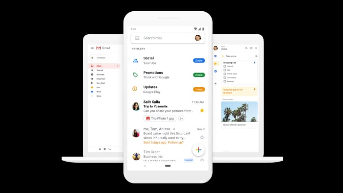 Gmail on laptop and mobile