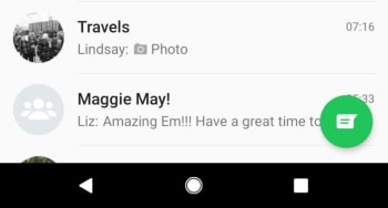 WhatsApp Android new chat button