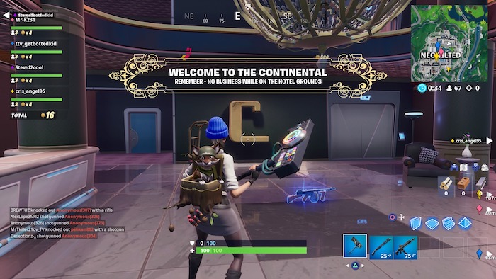 fortnite john wick continental hotel