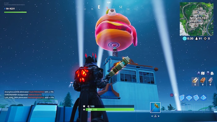fortnite season 9 week 4 challenges durr burger sign