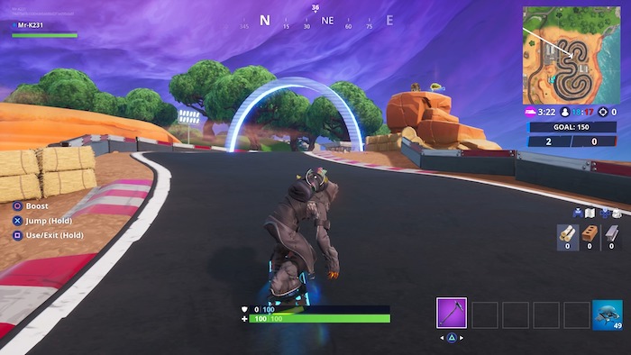 fortnite season 9 week 5 race track desert