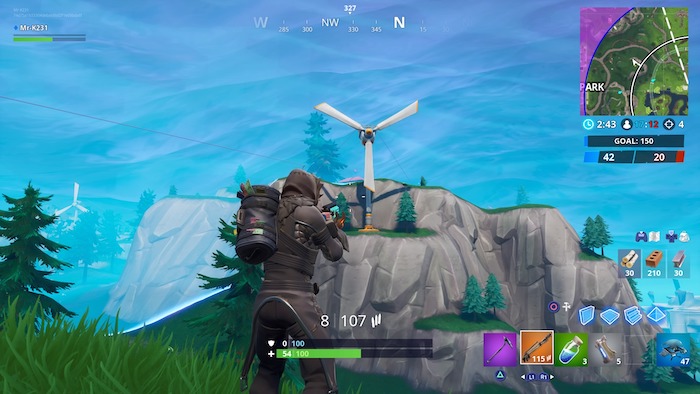 fortnite season 9 week 5 wind turbines