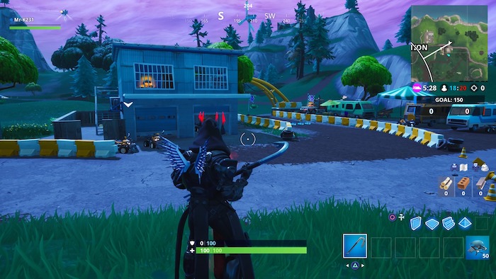 fortnite season 9 week 5 race track grasslands