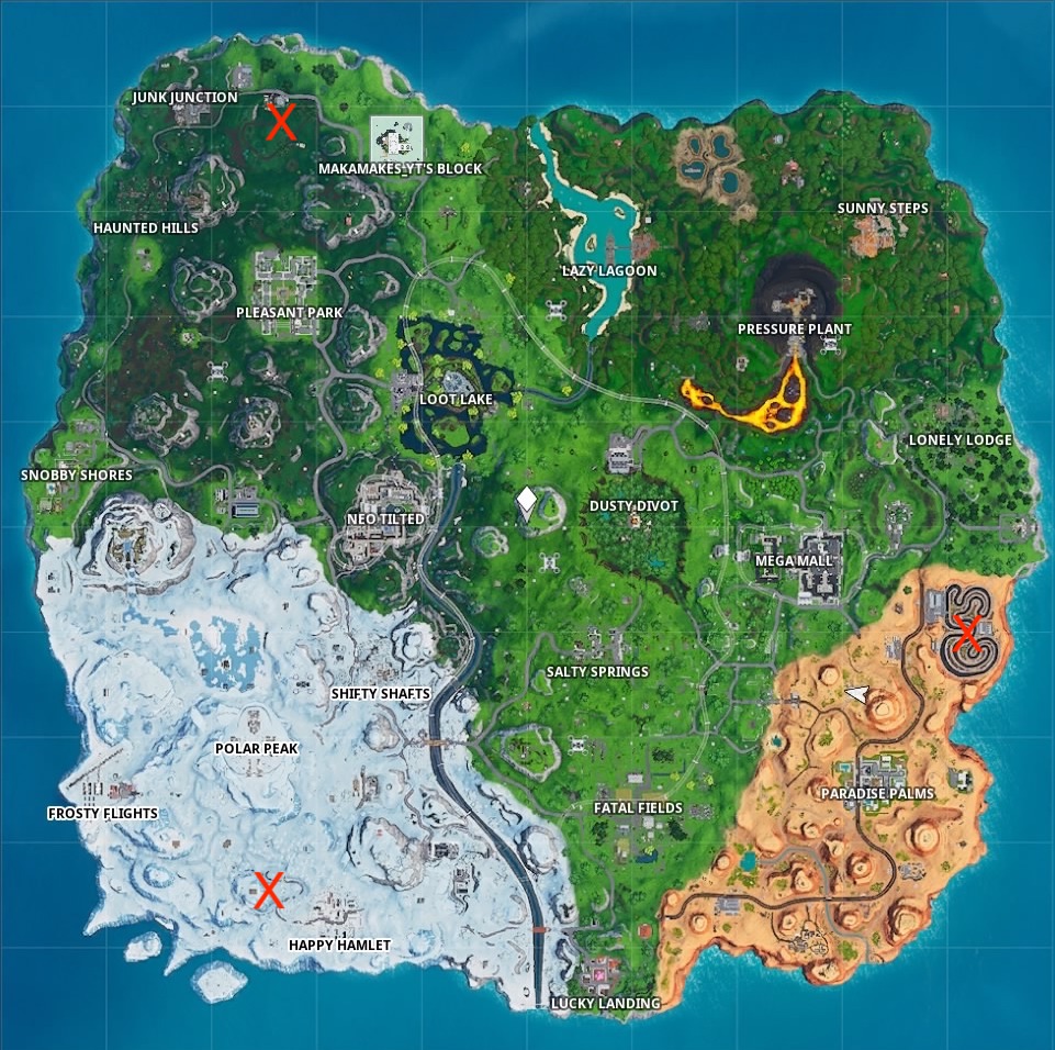 fortnite season 9 week 5 race track map