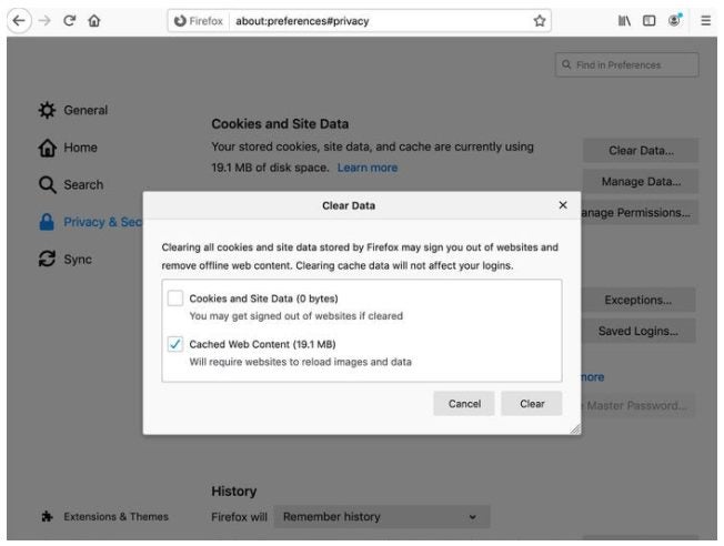 How to Clear Cache in Mozilla Firefox