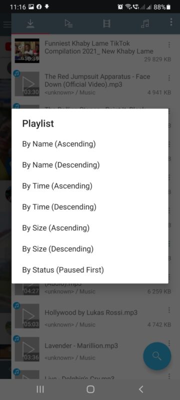 How to Customize Download List on Tubemate