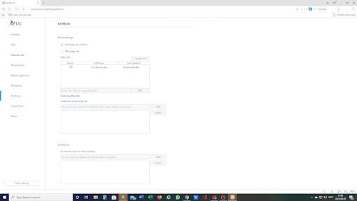 How to Disable Adblock in UC Browser on the PC