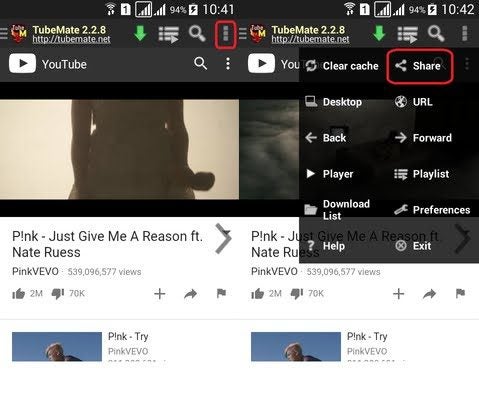 How to Share Videos on TubeMate