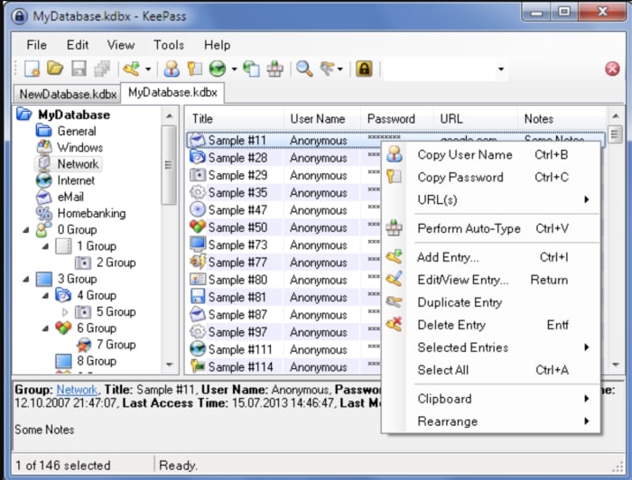KeePass portable password manager