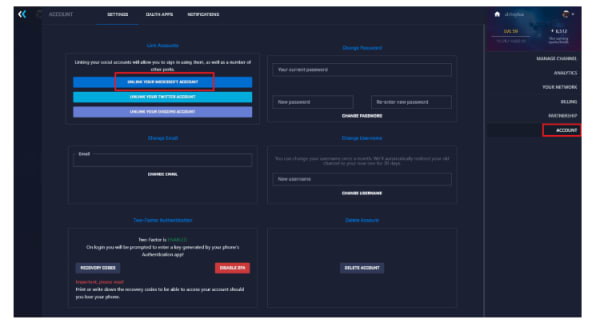 link your beam account to mixer