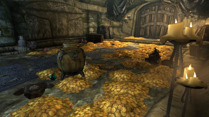 Skyrim gold room dragonborn deathbrand