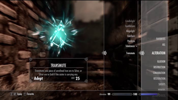 Skyrim transmute spell alteration