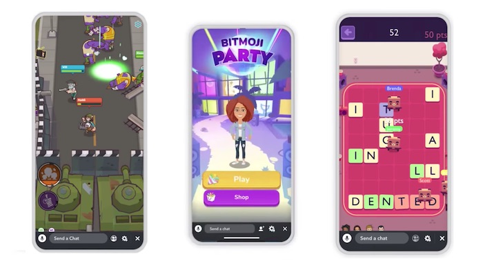 mobile gaming snapchat bitmoji party