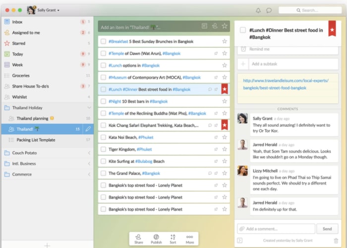 wunderlist list view