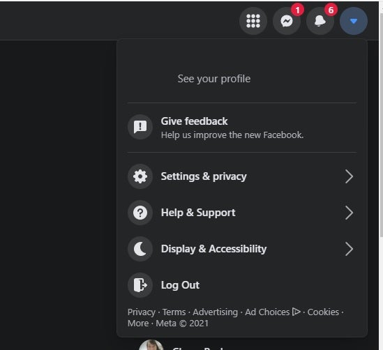How to delete your Facebook Account step 1