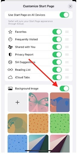 How to set a custom Safari background in iOS 15