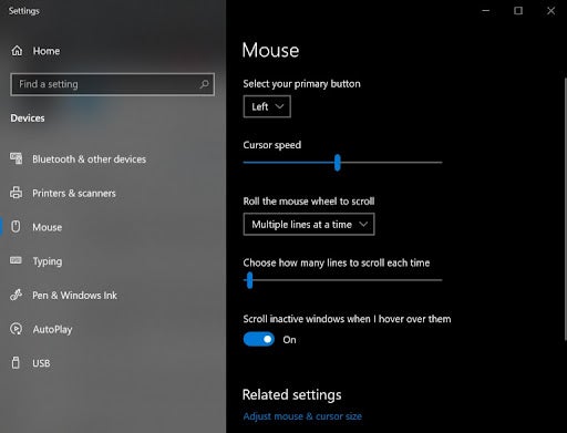 How to change the speed of your cursor