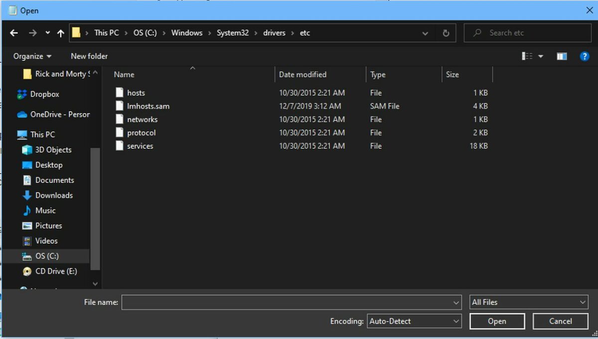 You will find your hosts file in the drivers folder of the system32 directory.