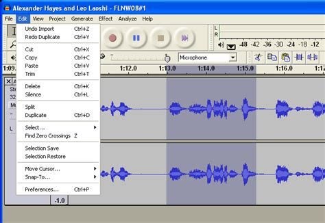 How to merge an interrupted recording with Audacity