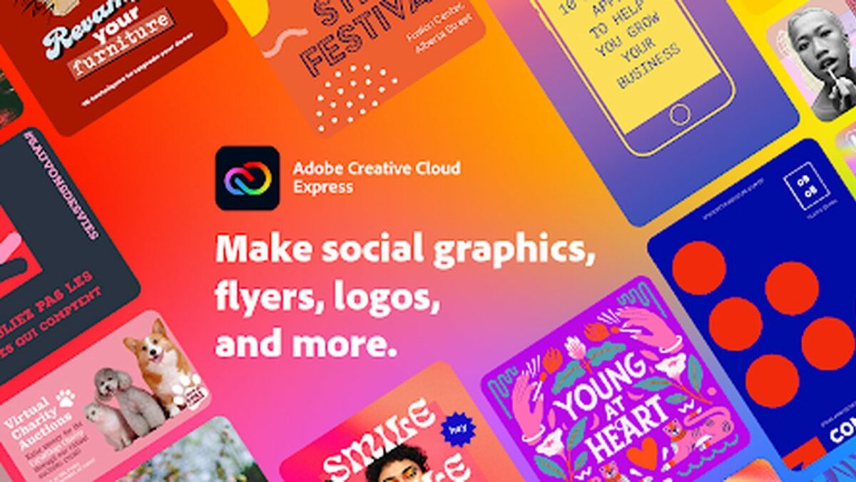 Creative Cloud Express social media banner graphic.