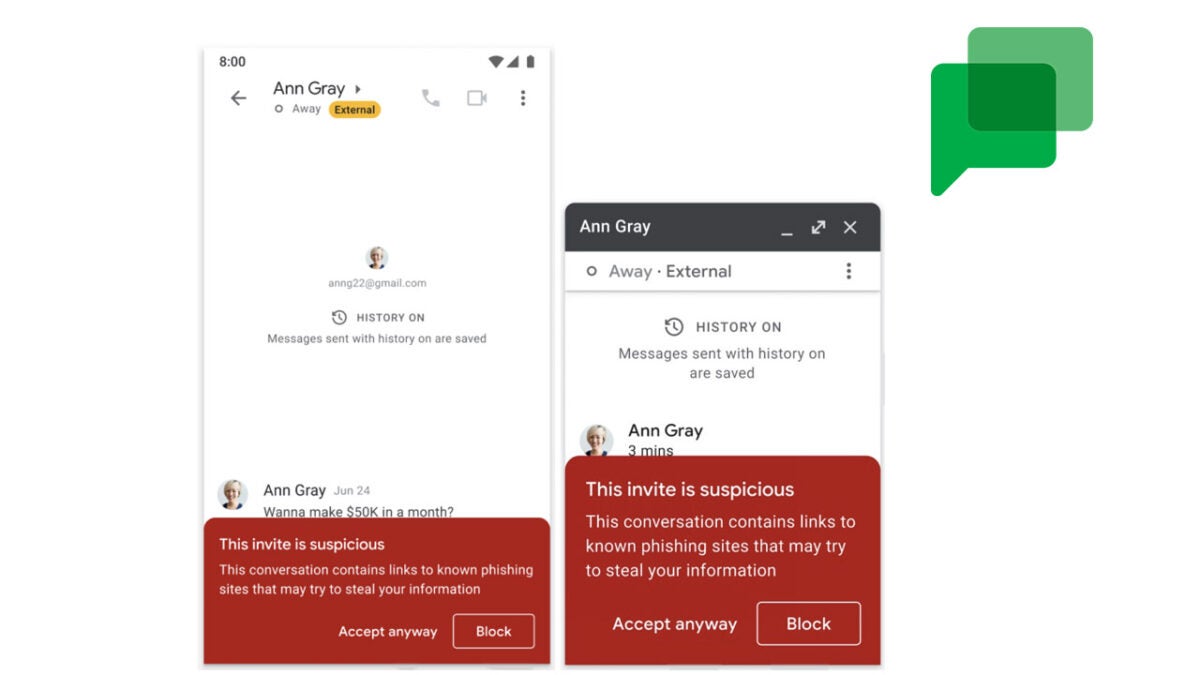 Google moves to protect Google Chat users from phishing attacks