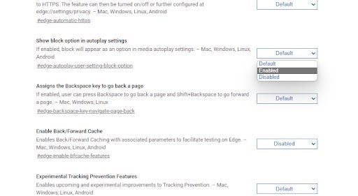 How to disable video autoplay in Microsoft Edge