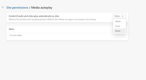 How to disable video autoplay in Microsoft Edge