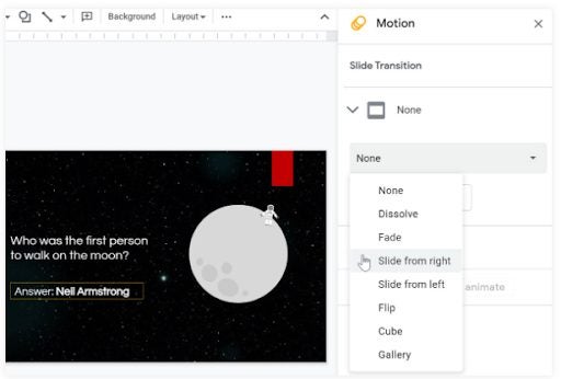 How to make a presentation with effects in Google Slides