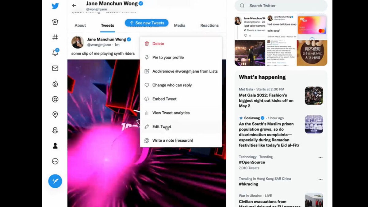 The new Twitter Edit button