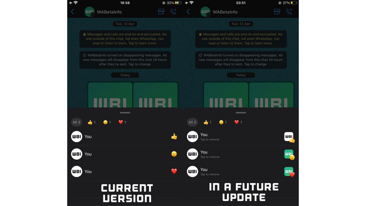upgraded message reaction feature