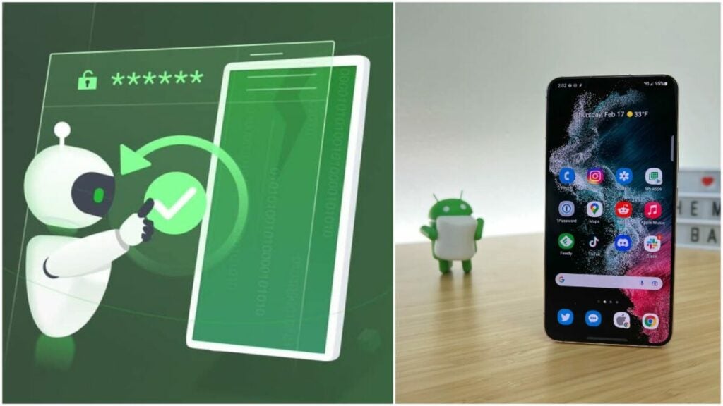 image of a Samsung Galaxy S22 and the Droidkit logo