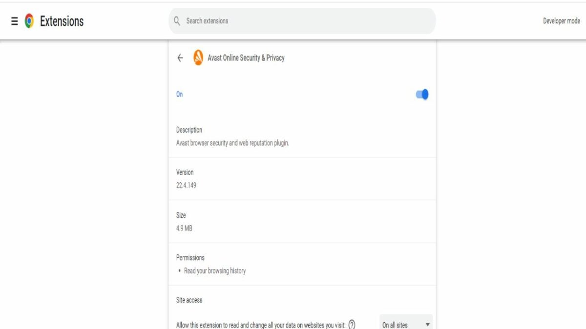 How to enable Avast security extension
