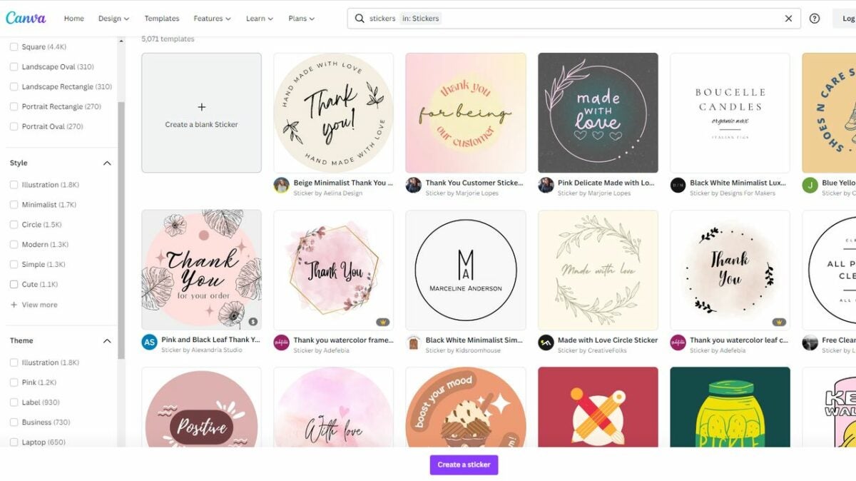 Pick a premade template