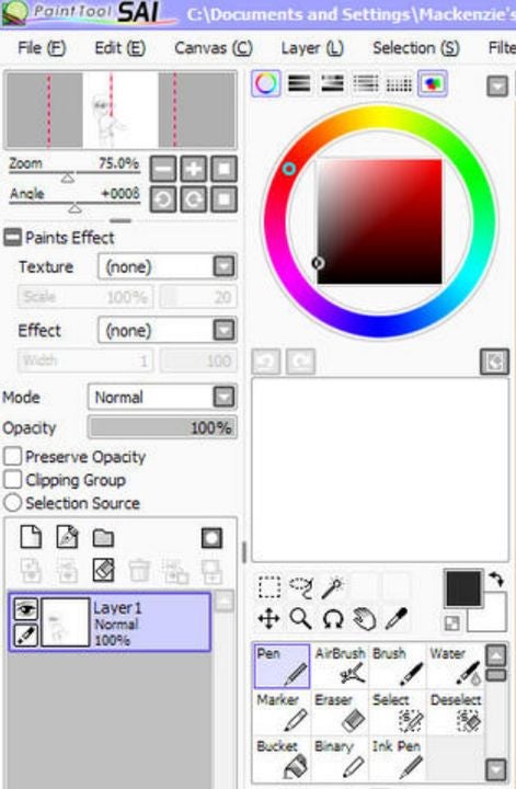 This section is where you can select new brushes