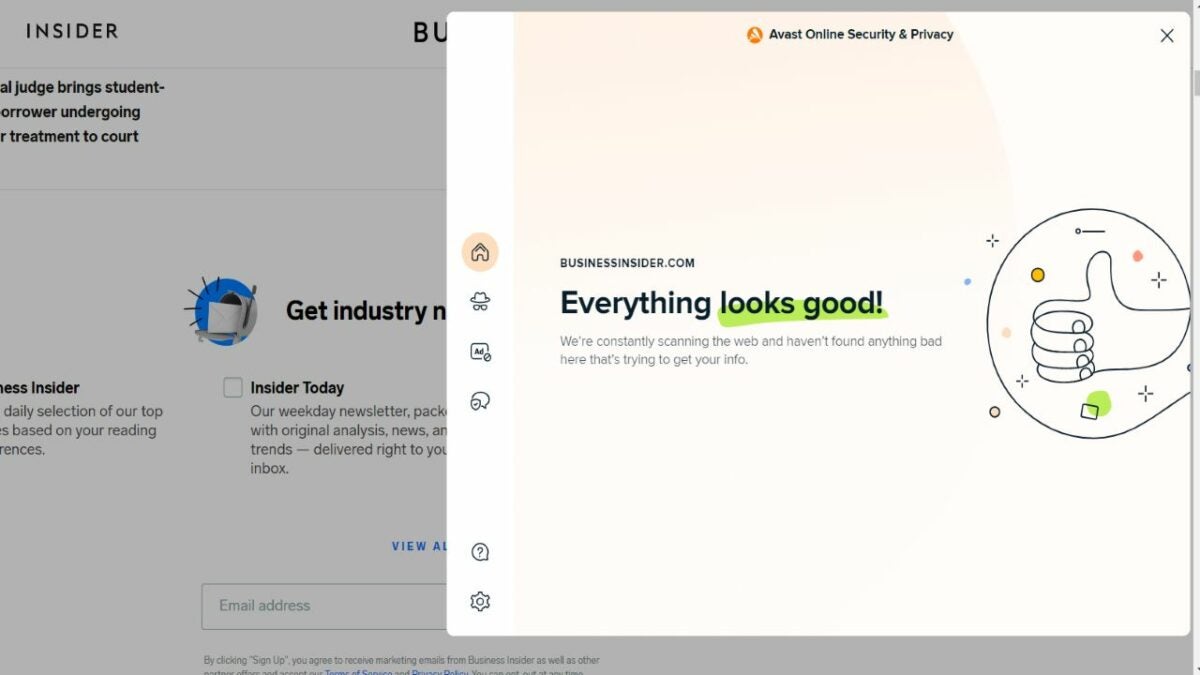 Use Avast to check website security status