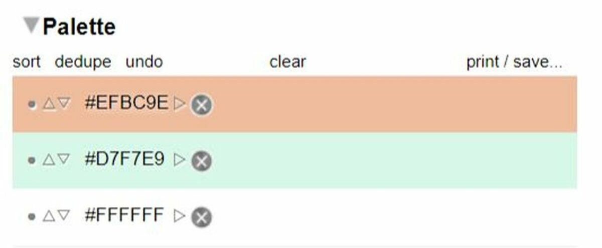 Get Hex and RGB codes from color history