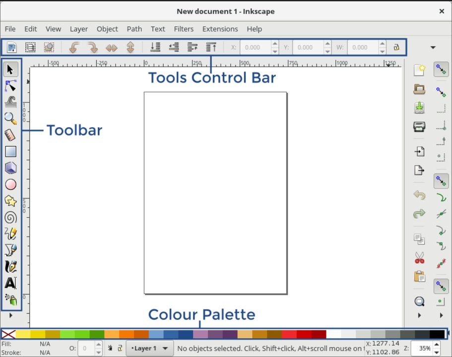 Identify the different toolbars