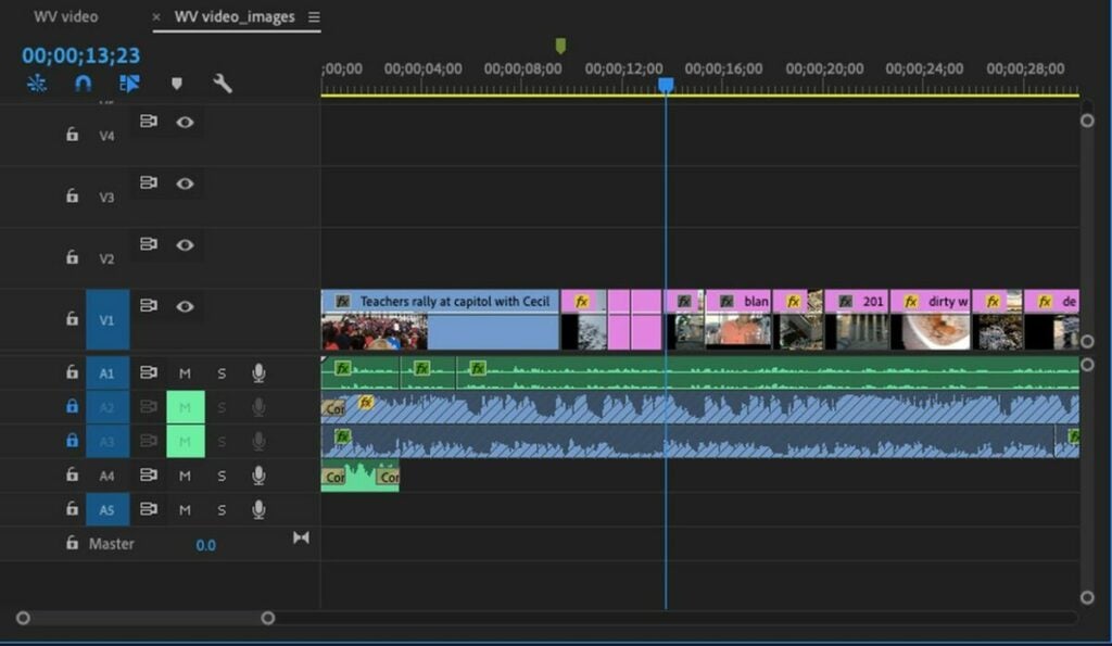For the rough cut, import your clips and arrange them in sequential order