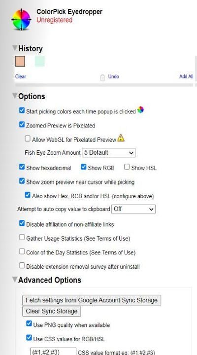 Customize the extension settings