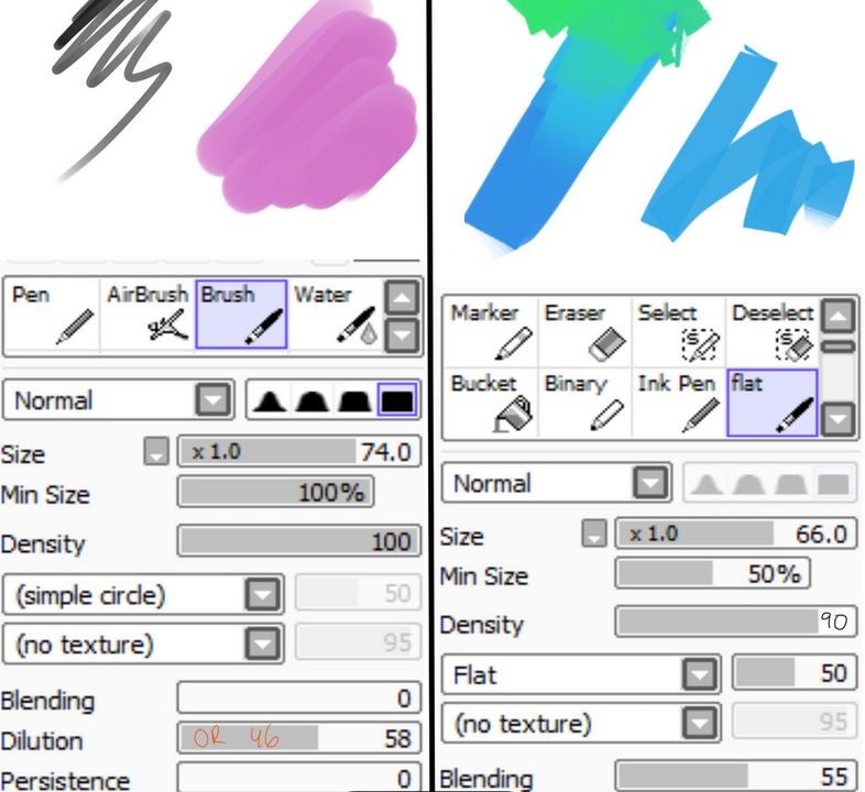 Make swift adjustments to each brush with these settings