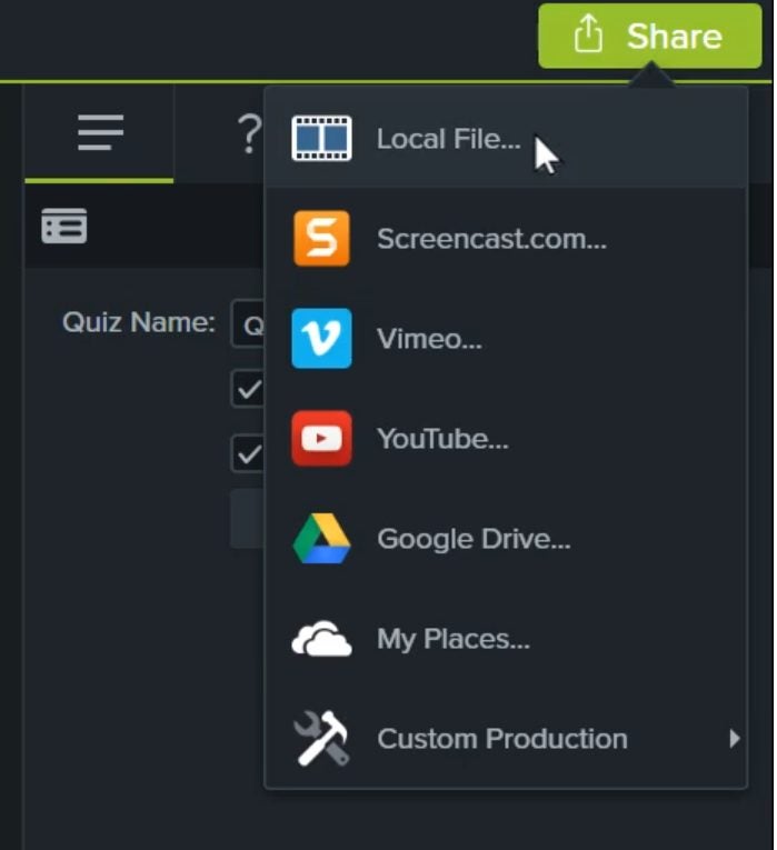 Create video quizzes with Camtasia