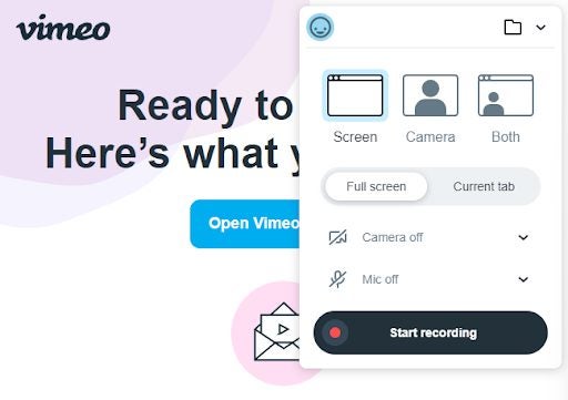 Develop captured videos with Vimeo Record for Chrome