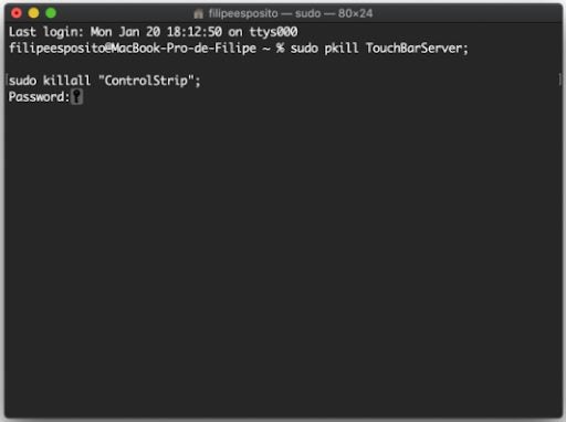 Fix and restart the Touch Bar