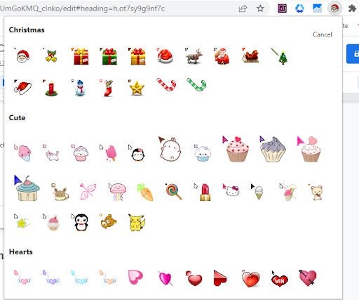 Fun Cursors Chrome extension